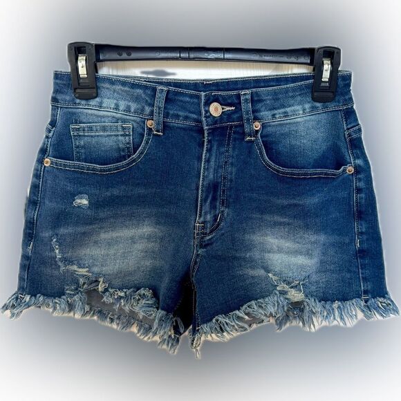Amazon Pants - New! Women's denim mid-waist distressed shorts!